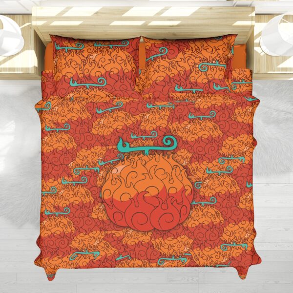 Housse De Couette One Piece Fruit Mera Mera no Mi Parure de lit Ensemble De Literie