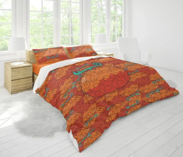 Housse De Couette One Piece Fruit Mera Mera no Mi Parure de lit Ensemble De Literie – Image 2