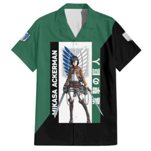 Chemise hawaïenne Mikasa Ackerman classique - Maison Otaku