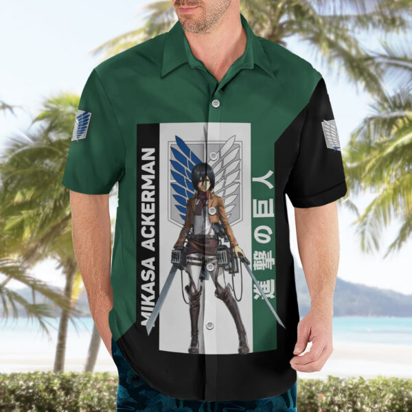 Chemise hawaïenne Mikasa Ackerman classique - Maison Otaku – Image 3
