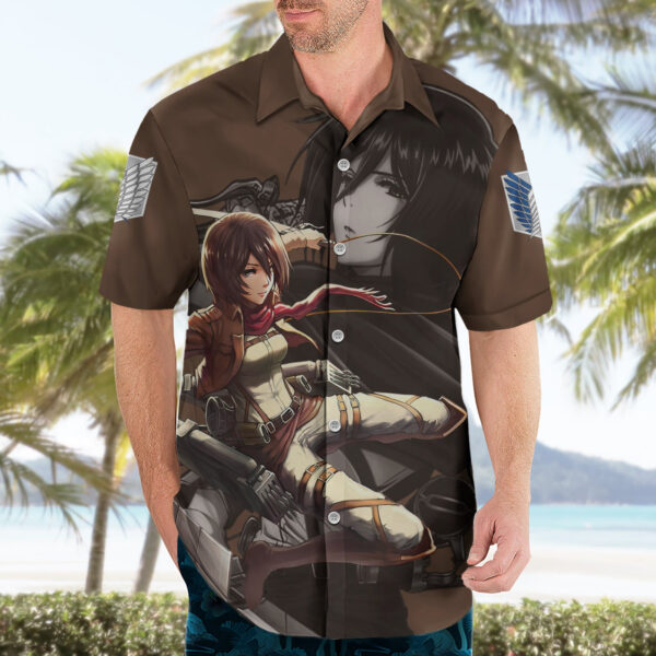 Chemise hawaïenne Mikasa Ackerman L’Attaque des Titans - Maison Otaku – Image 3