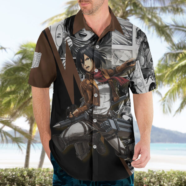 Chemise hawaïenne Mikasa Ackerman style manga - Maison Otaku – Image 3