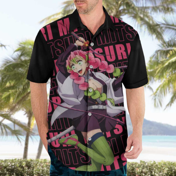 Chemise hawaïenne Mitsuri Kanroji Demon Slayer Anime - Maison Otaku – Image 3