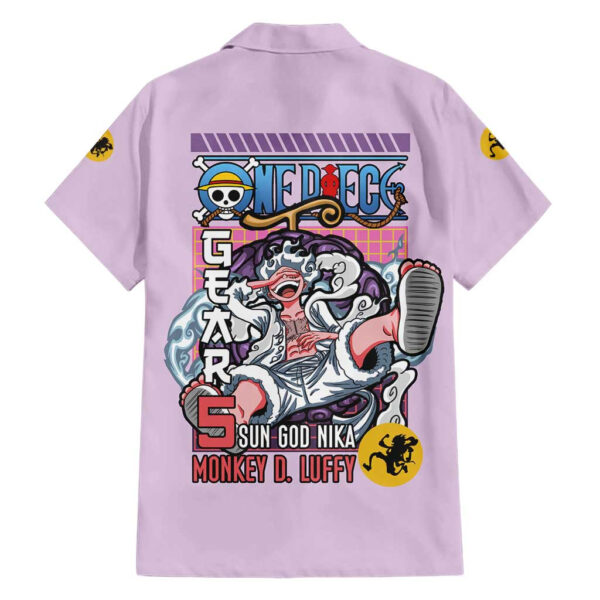 Chemise hawaïenne Monkey D. Luffy Gear 5 et Fruit Démon Nika One Piece Anime - Maison Otaku – Image 2
