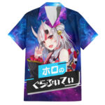 Chemise hawaïenne Nakiri Ayame HoloLive Galaxie – Maison Otaku