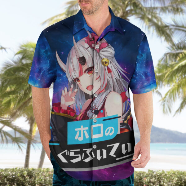 Chemise hawaïenne Nakiri Ayame HoloLive Galaxie - Maison Otaku – Image 3