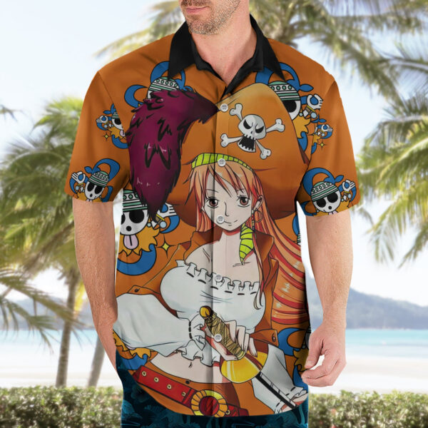 Chemise hawaïenne Nami Movie Anime Rouge - Maison Otaku – Image 3