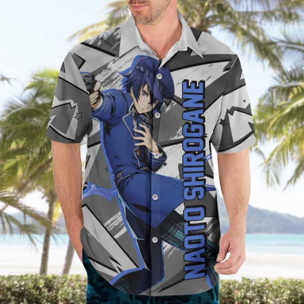 Chemise hawaïenne Naoto Shirogane Persona Anime Mix Polygon Cyber - Maison Otaku – Image 3