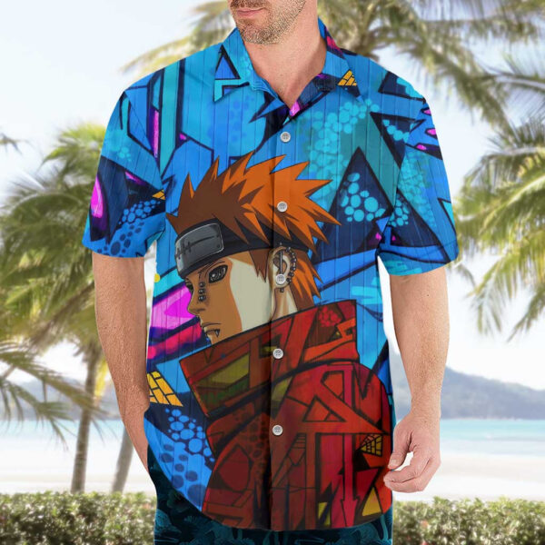 Chemise hawaïenne Naruto Akatsuki Urban Graffiti Pain Anime Mix Abstract - Maison Otaku – Image 3