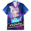 Chemise hawaïenne Nekomata Okayu HoloLive Galaxie - Maison Otaku