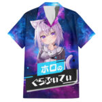 Chemise hawaïenne Nekomata Okayu HoloLive Galaxie – Maison Otaku