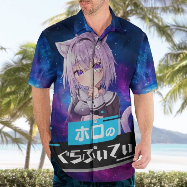 Chemise hawaïenne Nekomata Okayu HoloLive Galaxie - Maison Otaku – Image 3