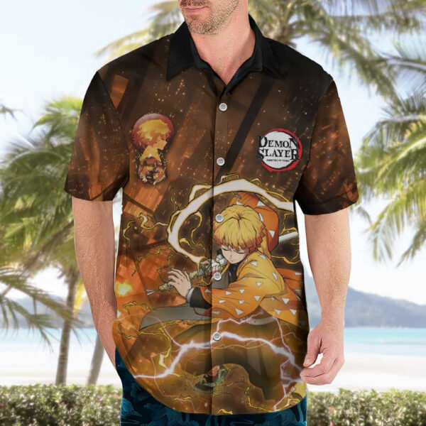 Chemise hawaïenne Nenitsu Château Infini Demon Slayer Anime - Maison Otaku – Image 3