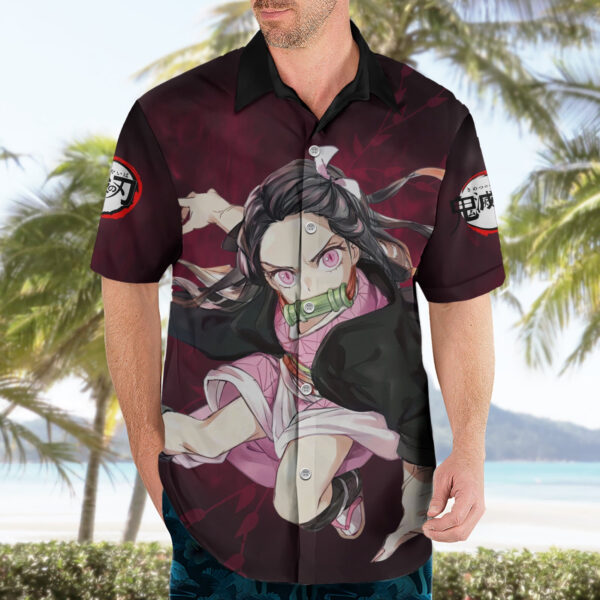 Chemise hawaïenne Nezuko Fighting Anime - Maison Otaku – Image 3