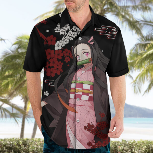 Chemise hawaïenne Nezuko Kamado Hoodie Demon Slayer - Maison Otaku – Image 3