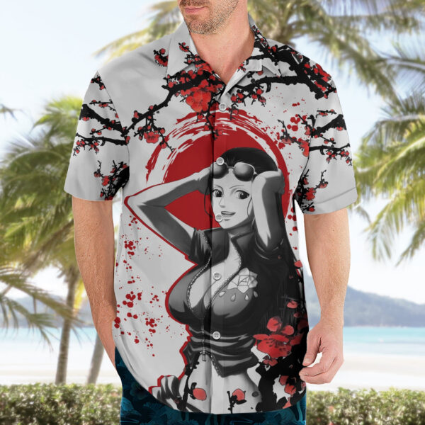 Chemise hawaïenne Nico Robin style japonais Anime - Maison Otaku – Image 3