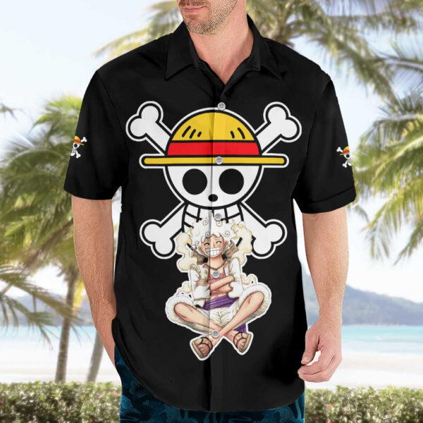 Chemise hawaïenne Luffy Gear 5 Nika One Piece Anime - Maison Otaku – Image 3