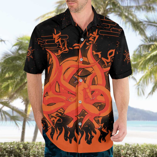 Chemise hawaïenne Kurama Bêtes à neuf queues Naruto Anime - Maison Otaku – Image 3