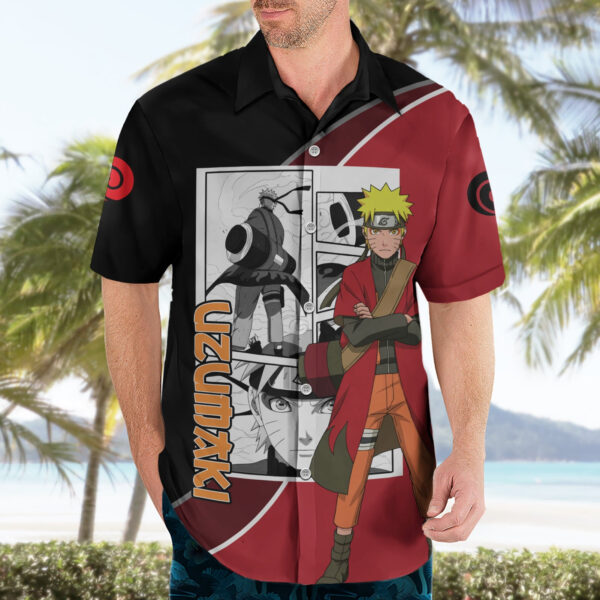 Chemise hawaïenne Naruto Uzumaki Sage NRT Manga Mix - Maison Otaku – Image 3