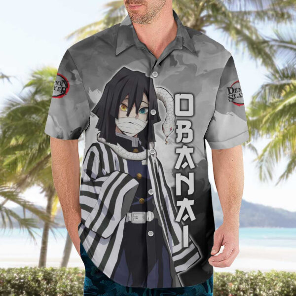 Chemise hawaïenne Obanai Iguro Demon Slayer Anime - Maison Otaku – Image 3