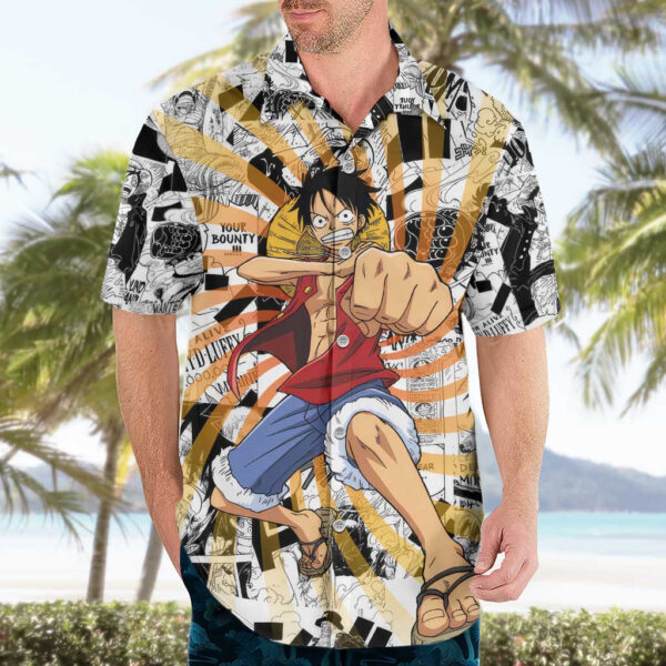 Chemise hawaïenne One Piece force flamboyante Luffy Anime Manga Mix - Maison Otaku – Image 3