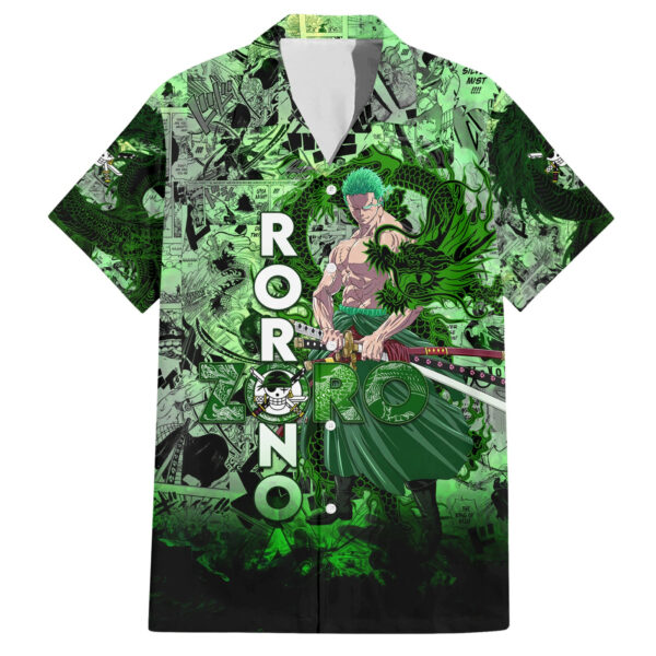 Chemise hawaïenne One Piece Roronoa Zoro tornade de dragon style - Maison Otaku