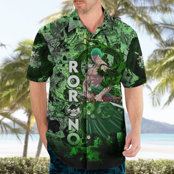 Chemise hawaïenne One Piece Roronoa Zoro tornade de dragon style - Maison Otaku – Image 3