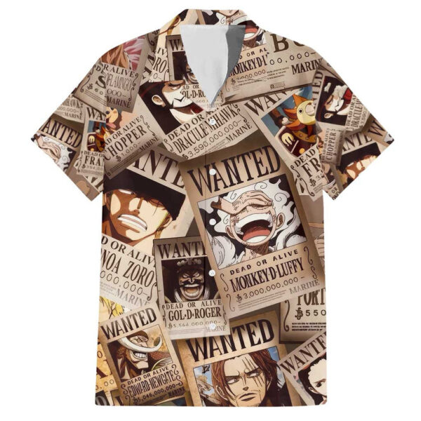 Chemise hawaïenne One Piece avis de recherche Anime - Maison Otaku