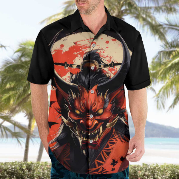 Chemise hawaïenne Oni démon art japonais - Maison Otaku – Image 3