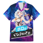 Chemise hawaïenne Pekora Usada Holo Live Galaxie – Maison Otaku