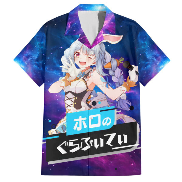 Chemise hawaïenne Pekora Usada Holo Live Galaxie - Maison Otaku
