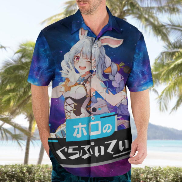 Chemise hawaïenne Pekora Usada Holo Live Galaxie - Maison Otaku – Image 3