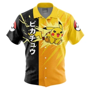 Chemise hawaïenne Attaque Pikachu Pokémon - Maison Otaku