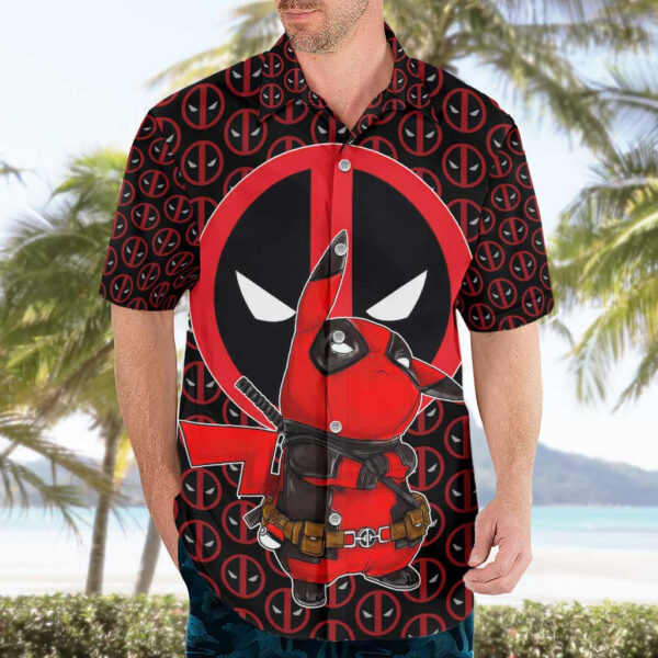 Chemise hawaïenne Pikachu Deadpool Anime Mix Comic - Maison Otaku – Image 3