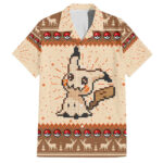 Chemise hawaïenne Pikachu Pokémon Pixel Noël – Maison Otaku