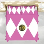 Housse De Couette Ranger Rose Mighty Morphin Power Rangers Parure de lit Ensemble De Literie