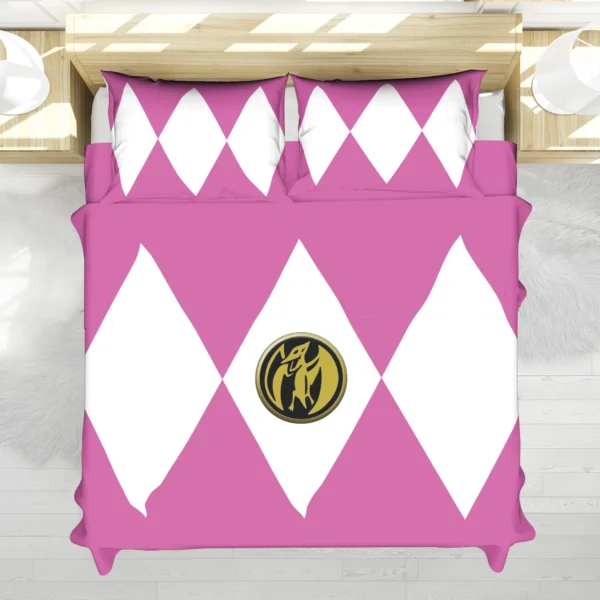 Housse De Couette Ranger Rose Mighty Morphin Power Rangers Parure de lit Ensemble De Literie