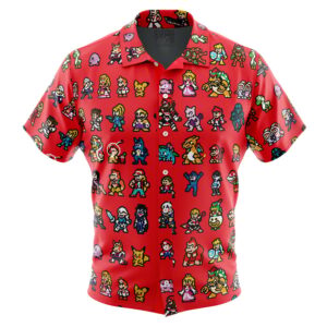 Chemise hawaïenne Pixel Smash Super Smash Bros - Maison Otaku