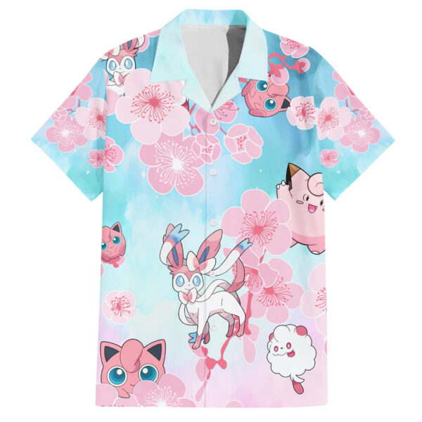 Chemise hawaïenne Pokémon Fairy Type motif Sakura - Maison Otaku
