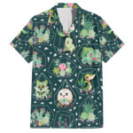 Chemise hawaïenne Pokémon Grass Type motif succulentes – Maison Otaku