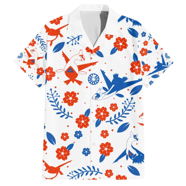 Chemise hawaïenne Pokémon Latios & Latias motif floral - Maison Otaku
