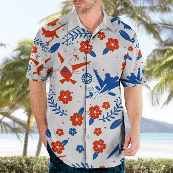 Chemise hawaïenne Pokémon Latios & Latias motif floral - Maison Otaku – Image 3
