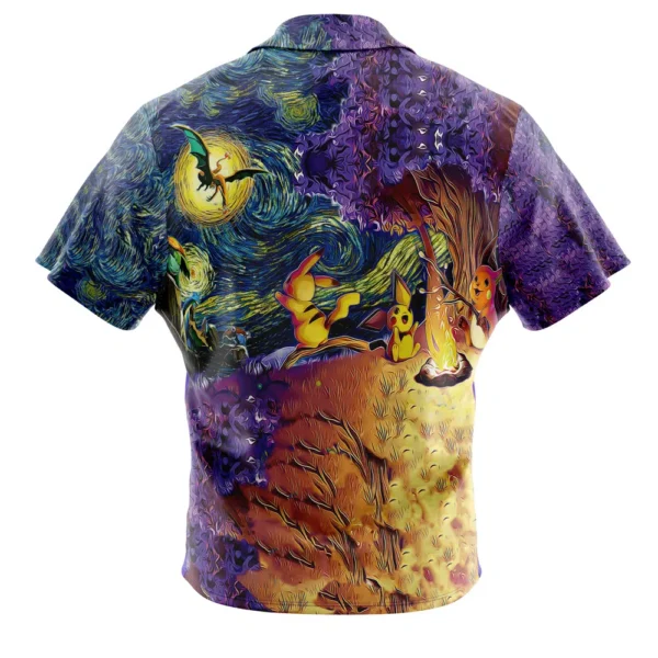 Chemise hawaïenne Pokémon Nuit étoilée au campement - Maison Otaku – Image 2