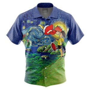 Chemise hawaïenne Ponyo Nuit étoilée Studio Ghibli - Maison Otaku