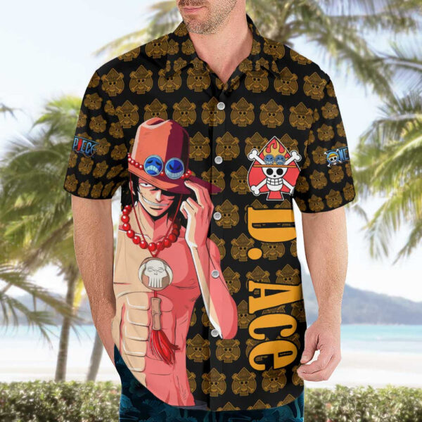 Chemise hawaïenne Portgas D. Ace One Piece Poing de feu Anime - Maison Otaku – Image 3