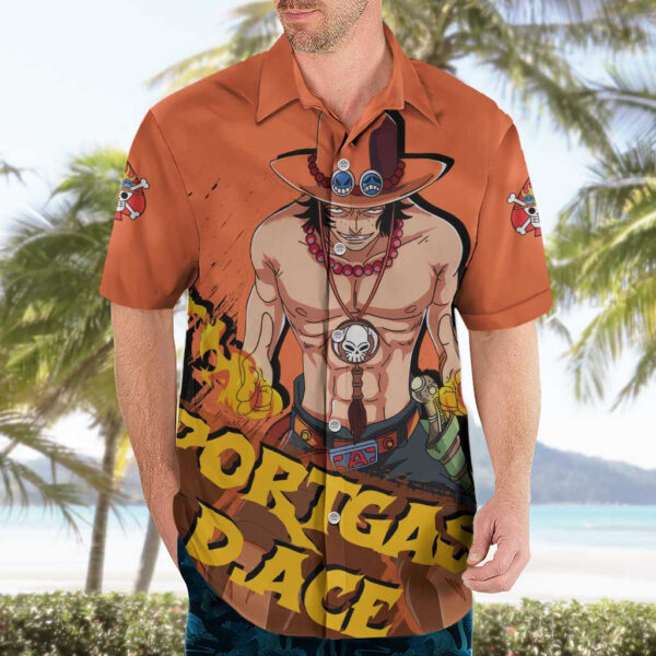 Chemise hawaïenne Portgas D. Ace One Piece Anime - Maison Otaku – Image 3