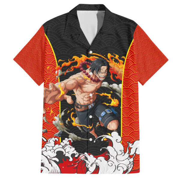 Chemise hawaïenne Portgas D. Ace One Piece Japon Anime - Maison Otaku