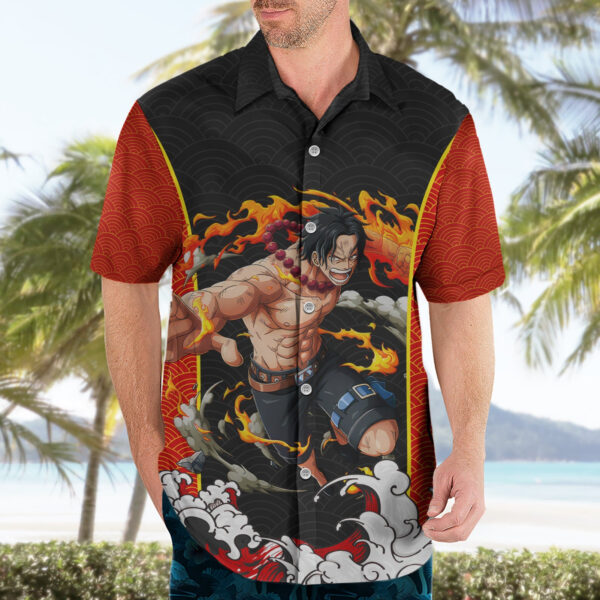 Chemise hawaïenne Portgas D. Ace One Piece Japon Anime - Maison Otaku – Image 3