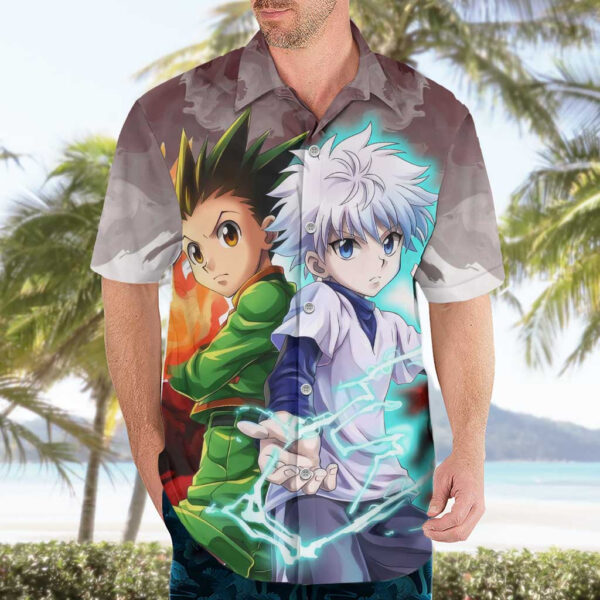 Chemise hawaïenne Power Duo Gon & Killua Hunter x Hunter Anime - Maison Otaku – Image 3
