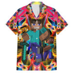 Chemise hawaïenne Power Minecraft Art Mix Trippy – Maison Otaku